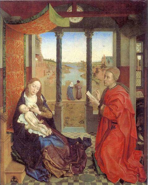 Self portrait as Saint Luke making a drawing for his painting the Virgin.